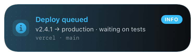 alert (info) Live Activity preview