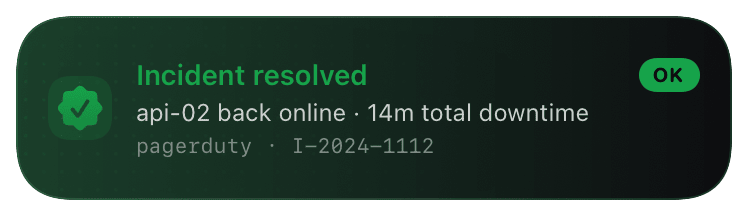 alert (success) Live Activity preview