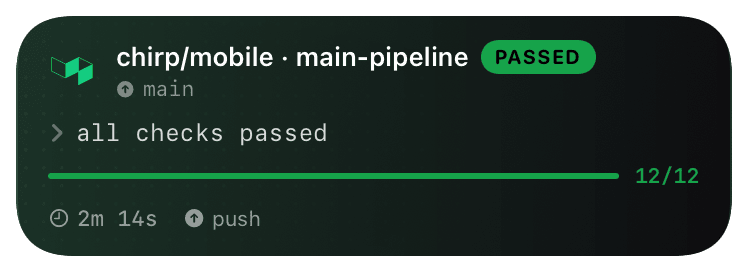 buildkite (passed) Live Activity preview