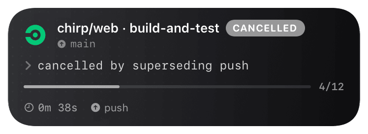 circleci (cancelled) Live Activity preview