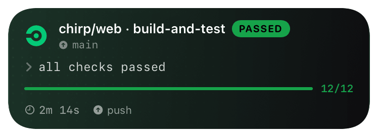 circleci (passed) Live Activity preview