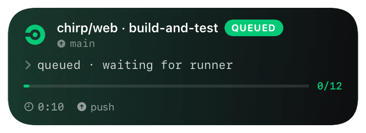 circleci (queued) Live Activity preview