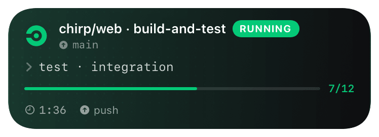 circleci (running) Live Activity preview