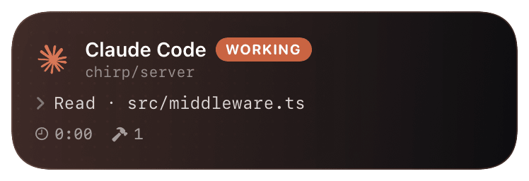 claude-code (primary) Live Activity preview