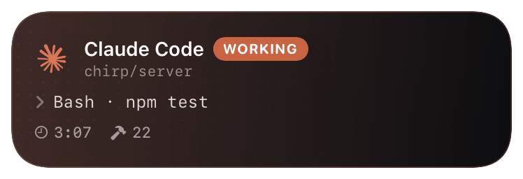 claude-code (tool-just-succeeded) Live Activity preview