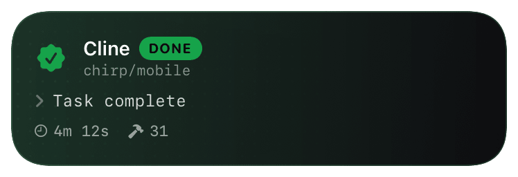 cline (done) Live Activity preview