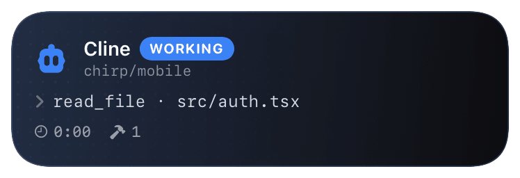 cline (primary) Live Activity preview