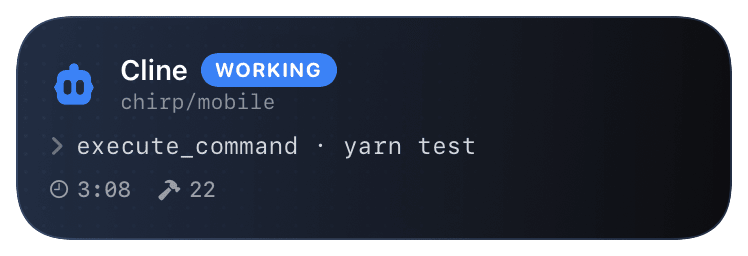cline (tool-just-succeeded) Live Activity preview
