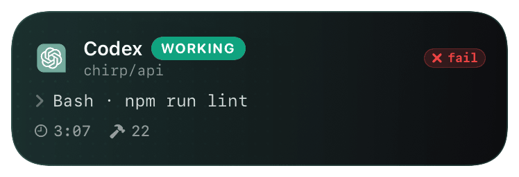 codex (tool-failed) Live Activity preview