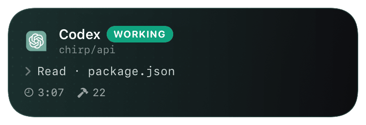 codex (tool-just-succeeded) Live Activity preview