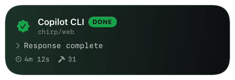 copilot (done) Live Activity preview