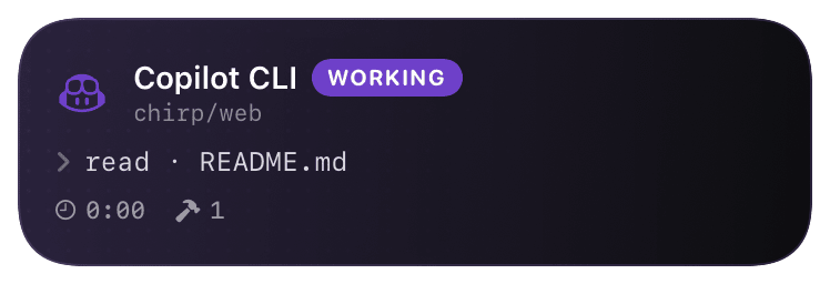 copilot (primary) Live Activity preview