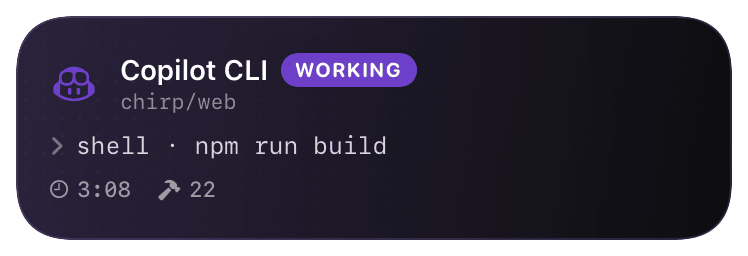 copilot (tool-just-succeeded) Live Activity preview