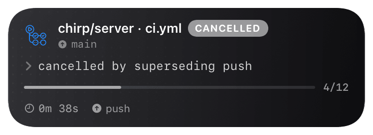 gh-actions (cancelled) Live Activity preview