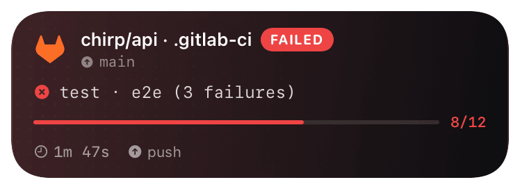gitlab-ci (failed) Live Activity preview