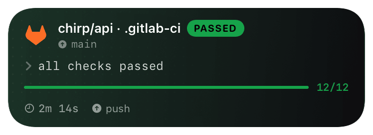 gitlab-ci (passed) Live Activity preview