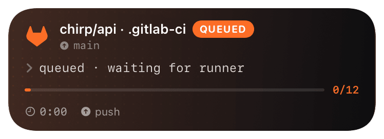 gitlab-ci (primary) Live Activity preview