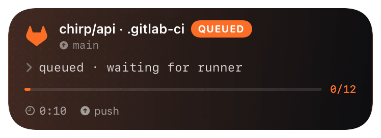 gitlab-ci (queued) Live Activity preview