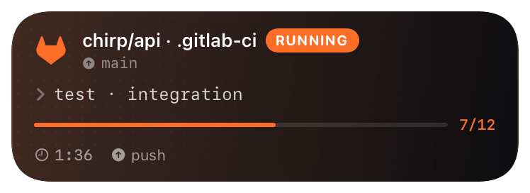 gitlab-ci (running) Live Activity preview