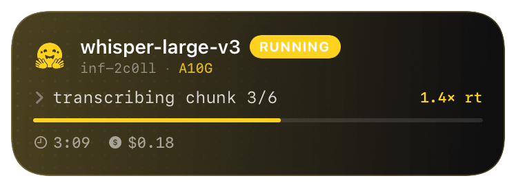 hf-inference (running) Live Activity preview