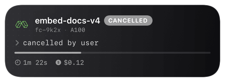 modal (cancelled) Live Activity preview