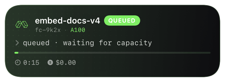 modal (queued) Live Activity preview