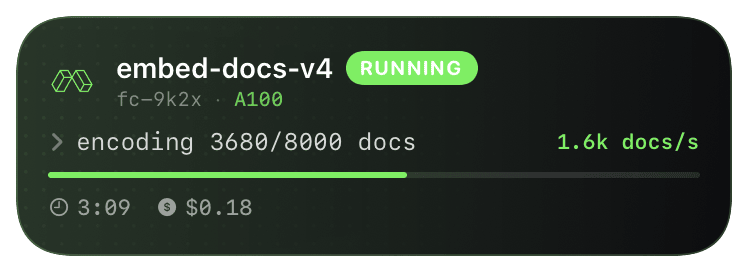 modal (running) Live Activity preview