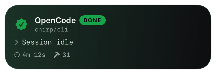 opencode (done) Live Activity preview