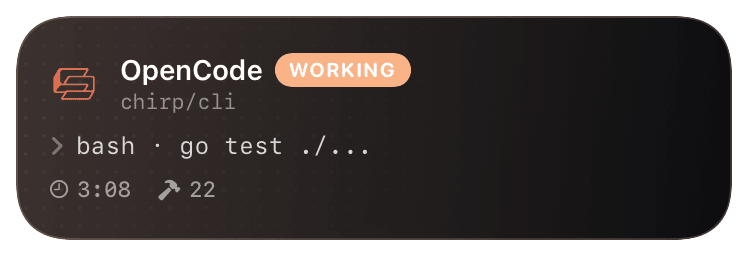 opencode (tool-just-succeeded) Live Activity preview