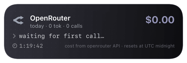 openrouter-spend (primary) Live Activity preview