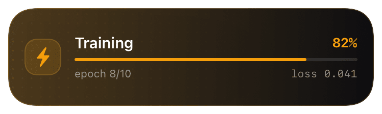 progress (amber-82) Live Activity preview