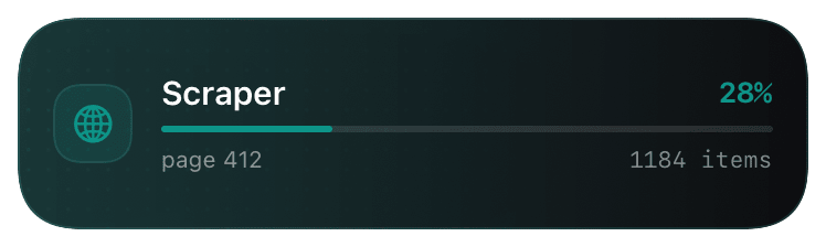 progress (teal-28) Live Activity preview