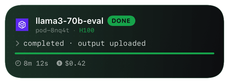 runpod (done) Live Activity preview