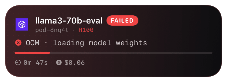 runpod (failed) Live Activity preview