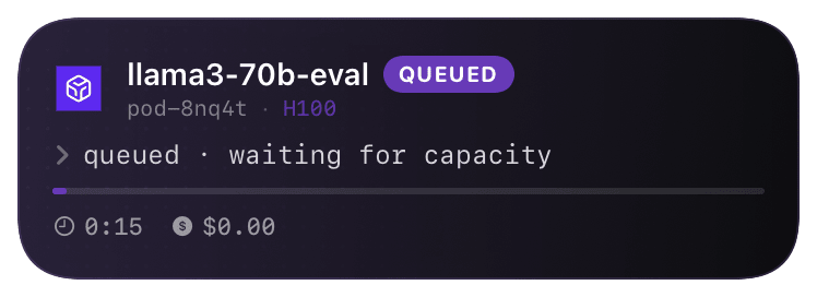 runpod (queued) Live Activity preview
