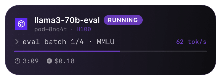 runpod (running) Live Activity preview