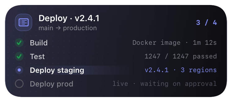 stack (indigo) Live Activity preview