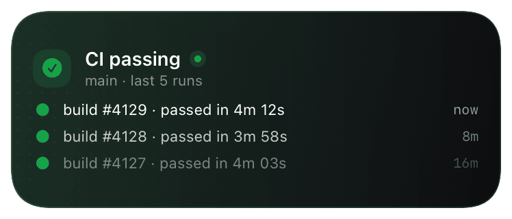 stream (green) Live Activity preview