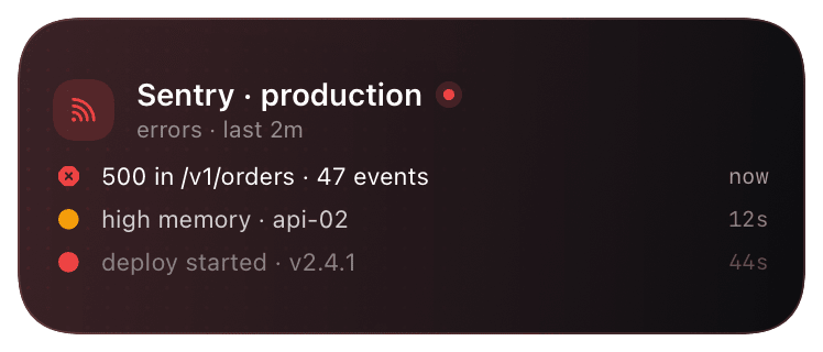 stream (red) Live Activity preview
